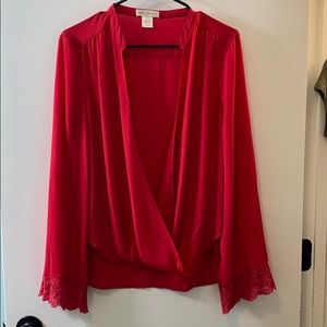 Red sheer long sleeve